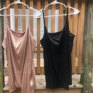 Torrid Foxy Sequin Tanks Black and Blush size 3